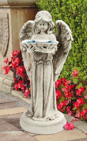 Angel & Cherub Statue Guardian Birdbath Decorative Religious